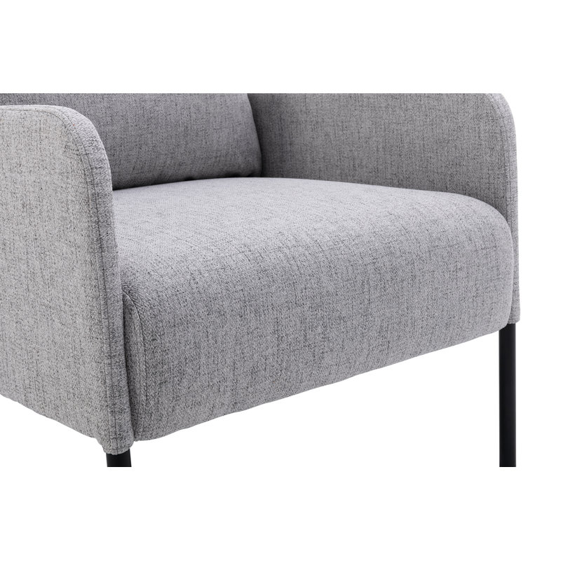Evrard Upholstered Armchair, Gray 100% Linen