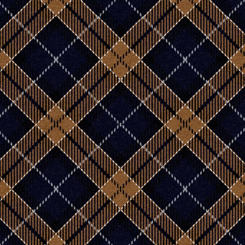 Plaid de Noël bleu nuit, Bleu marine / bleu / or, Rond 5 pi 4 po