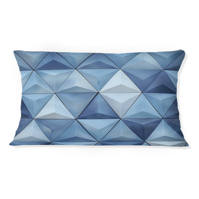 Coussin lombaire bleu et blanc Triangles II