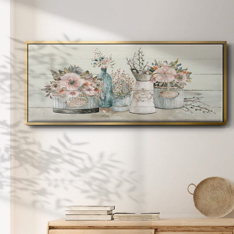 Marché aux fleurs - Toile encadrée, 12" H x 30" W