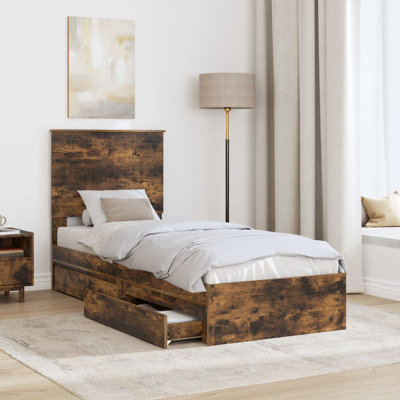  Bed Frame With Drawer Engineered Wood