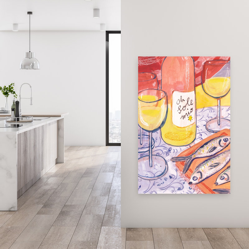 Reproduction d'art méditerranéen contemporain méditerranéen, 48" H x 32" W