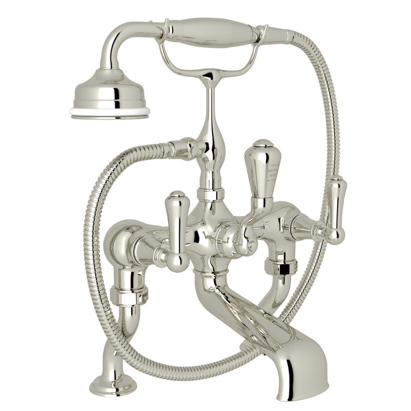 Robinet de baignoire Georgian Era, Polished Nickel, Metal Lever Handle