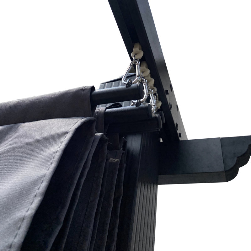 Toile de remplacement pour pergola rétractable 10 x 10 pi - Gris, protection solaire, imperméable, tissu à installation rapide pour l'extérieur protégé, hydrofuge, installation simple, gris