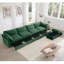 Canapé modulaire en L 4 places, canapé 4 places avec 1 repose-pieds mobile, accoudoirs en forme de croissant et coussins de dossier et d'accoudoirs enveloppants, chenille-210818527
