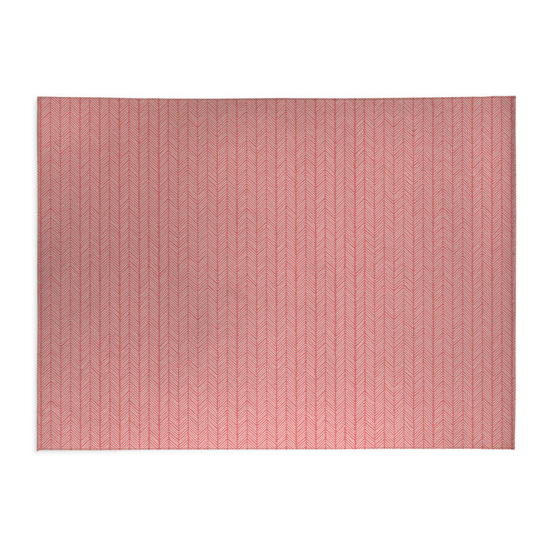 Tapis de cuisine à profil bas à chevrons, Rectangle 4pi x 6 pi, Vieux rose