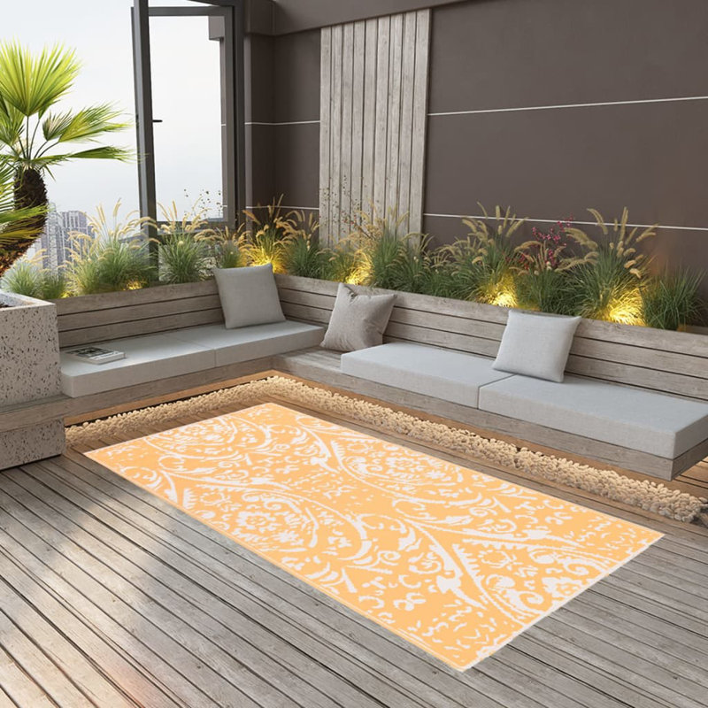 Bohrer Double Layer Jacquard Indoor / Outdoor Area Rug, Rectangle 190 x 290cm