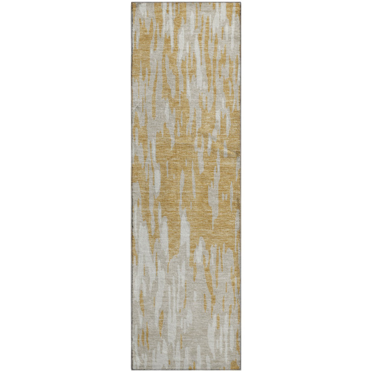 Premium Machine Washable Prisco Gold Rug