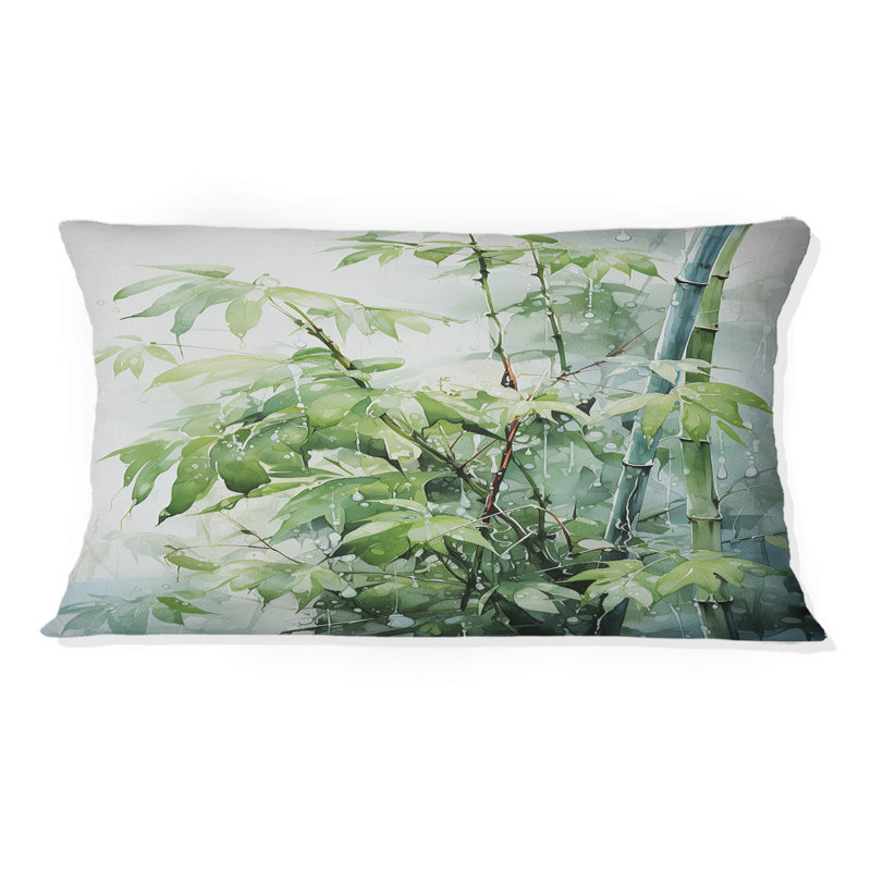 Bamboo Romantic Impression I - Coussin décoratif imprimé en bambou