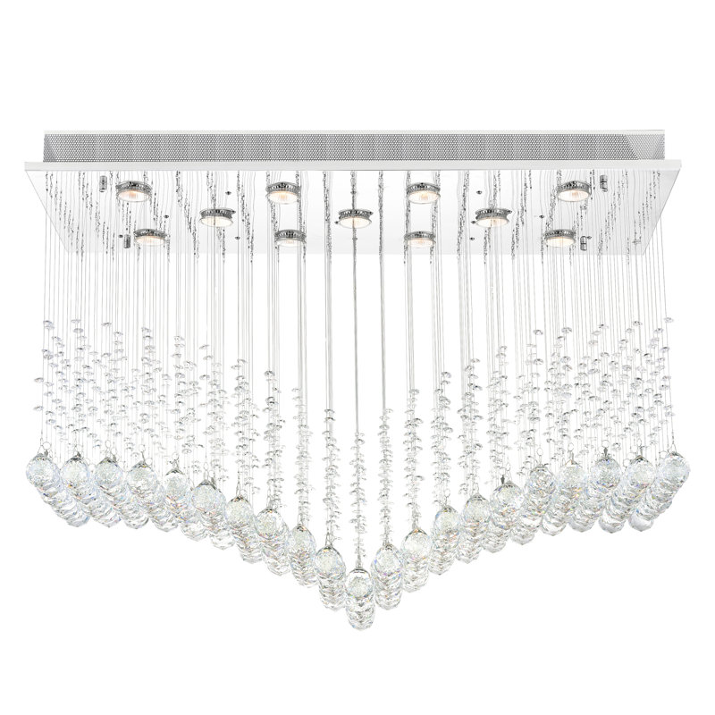 Plafonnier encastré géométrique 26 po 11 lumières lustre Shurtleff