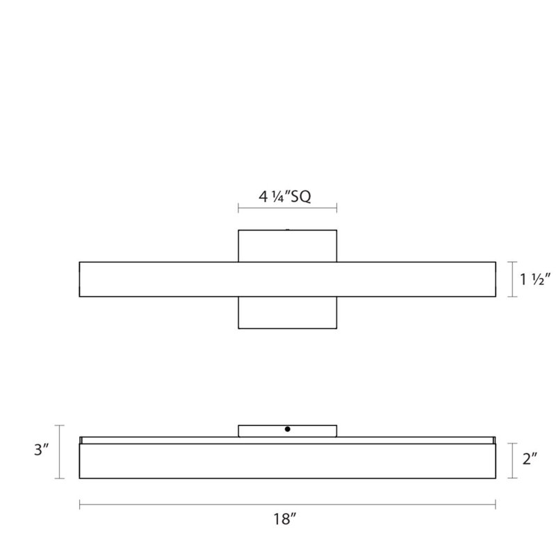 SQ-bar 1 - Light LED Bath Bar, Satin Nickel