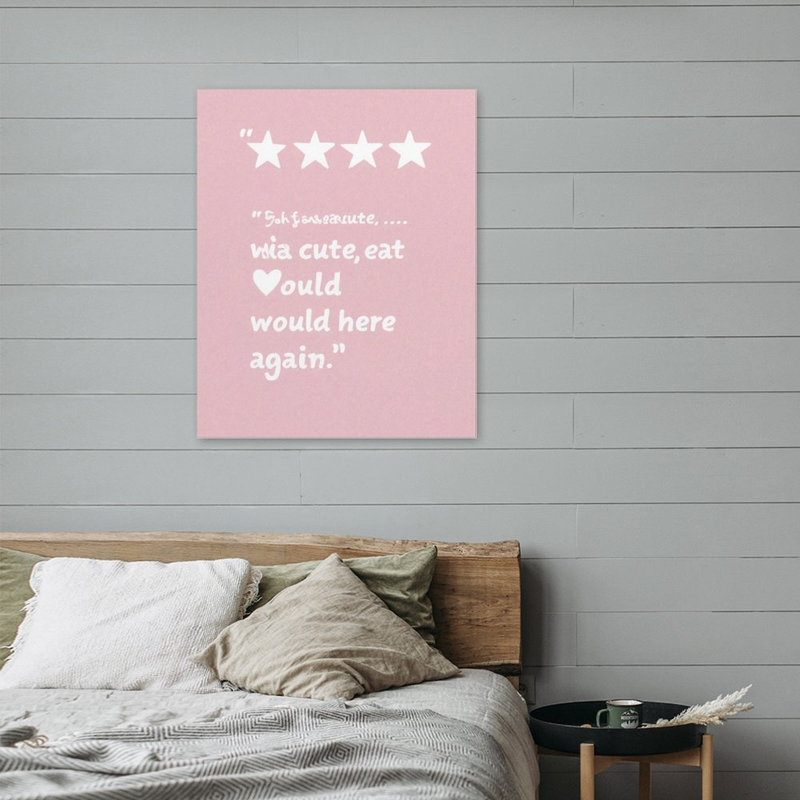Citation textuelle Playful Star & Heart, cadre en bois intégré, l 16 x L 20