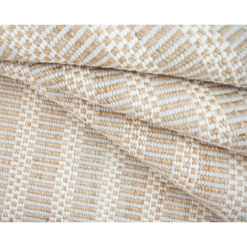 Jute & Wool Striped Rug, 8' x 10', Violet Pearl