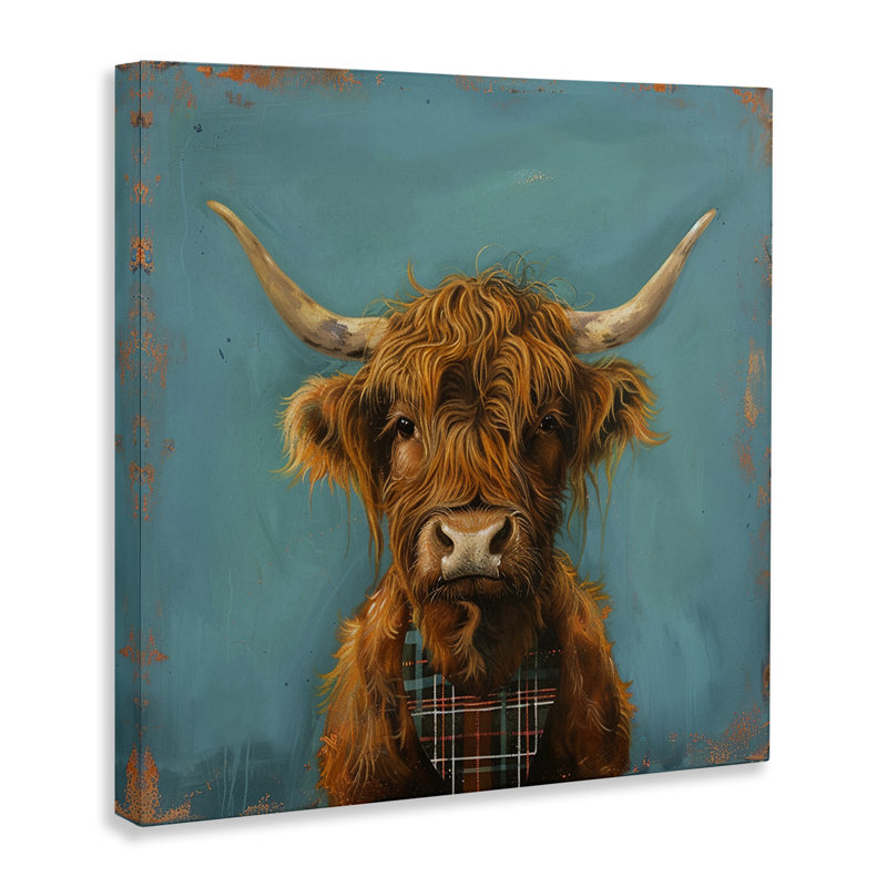  Art mural Highland Cow par LSR Design Studio, H 36 po x l 36 po