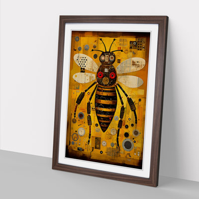 Bee Modern - Single Picture Frame Print on Wood