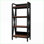 Rangement ouvert à 4 niveaux Bakers H 56,3 po x L 25,6 po de style maison de campagne | Acier Bois | Noir brun