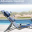 2 méridiennes d'extérieur en bleu - Coussin réglable et amovible pour une utilisation à la plage. Rouille - aluminium. Dossier et coussin. 5 réglages. . Espace empilable. Pour terrasse, bord de piscine