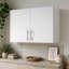 Armoire de buanderie, armoire murale à 2 niveaux avec tablette réglable, armoire de rangement 32 po avec 2 portes, pour salle de bain, cuisine, buanderie