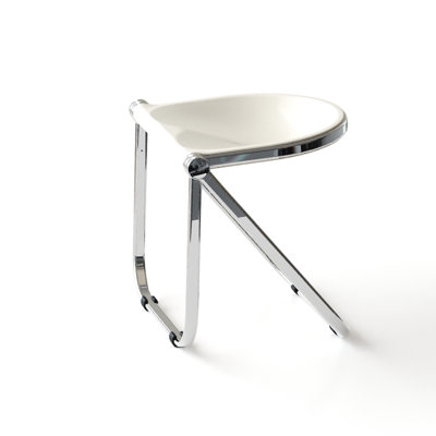 Transparent Acrylic Folding Chair - Retro Design For Home, Office, And Leisure, Portable Stackable, Pc Material, Lively Colors, Can Be Used As Shoe Changing, Dressing, Dining Stool, Ancient White,