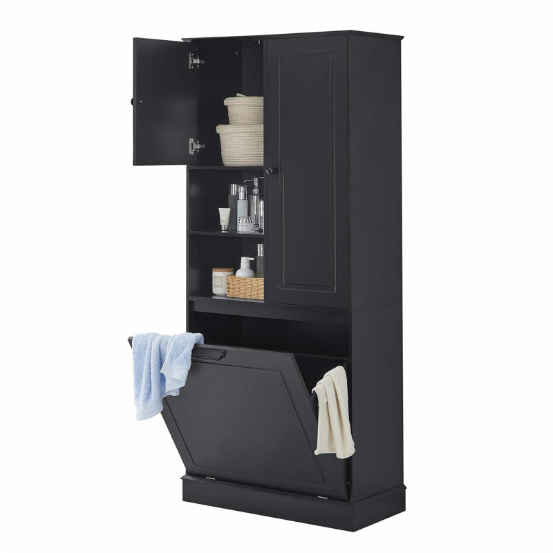 Grande armoire de rangement avec tablettes réglables, Noir