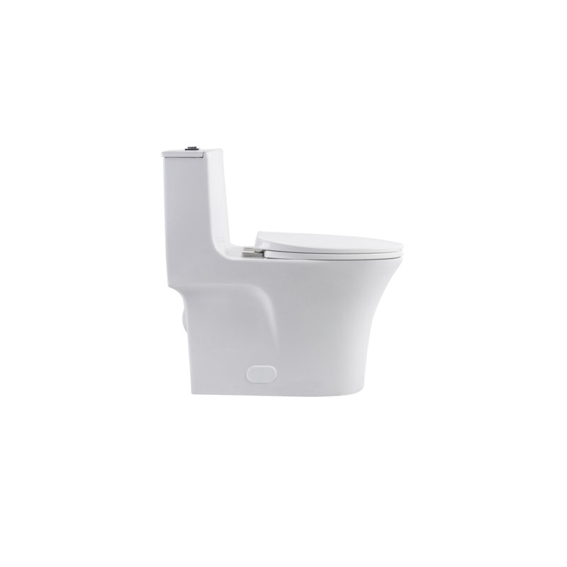 1.1/1.60 GPF Dualflush One Piece Toilet,Button On Tank Top Strap, Watersaving Elongated Comfort Height Floor Mounted, Soft Closing Seat,1000 Gram Map Flushing Score Toilet, Gloss White GW002