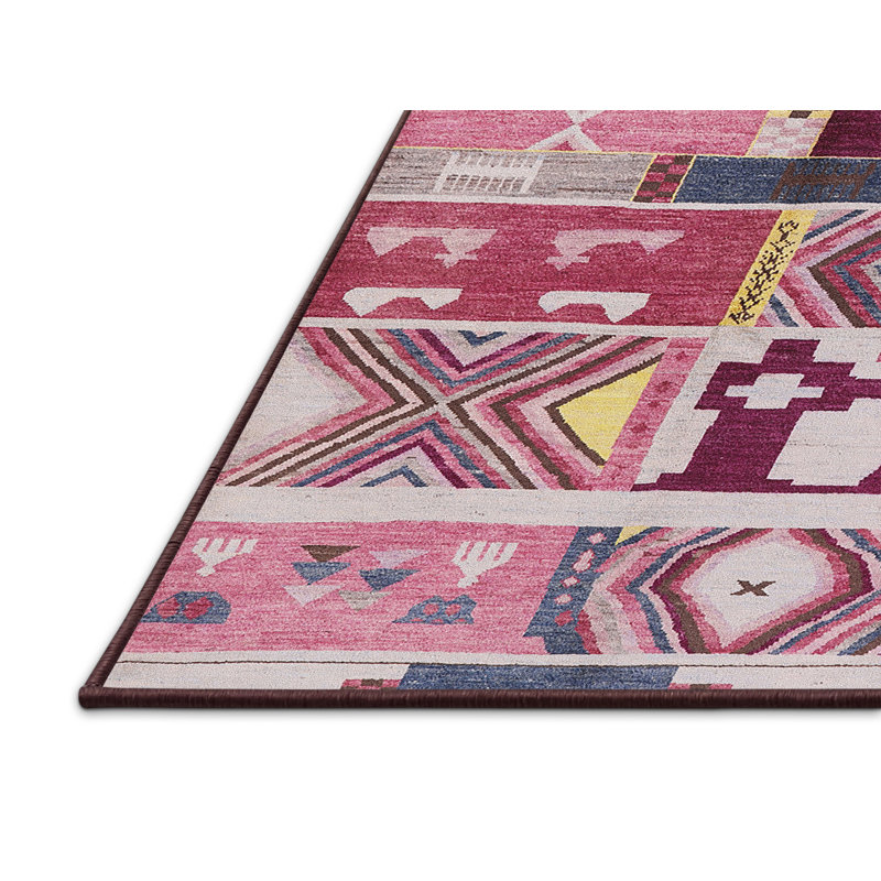 Tapis rose / bleu Winnsboro, Rectangle 2 pi x 3 pi