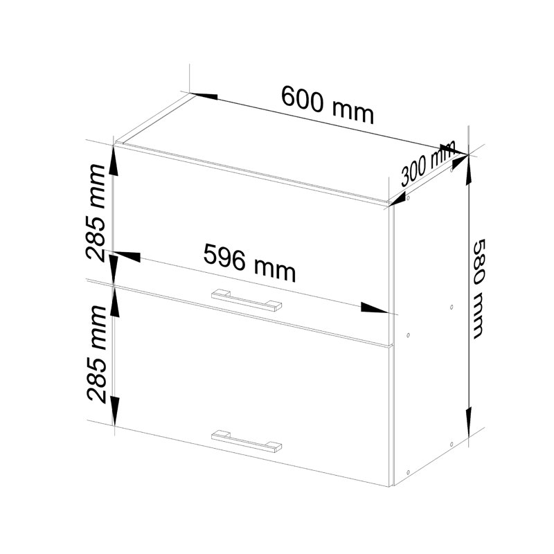 Oilwia Kitchen Wall Unit, 58cm H x 60cm W x 30cm D