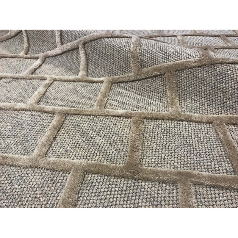 Wool Geometric Area Rug, Rectangle 5'9" x 8'9"