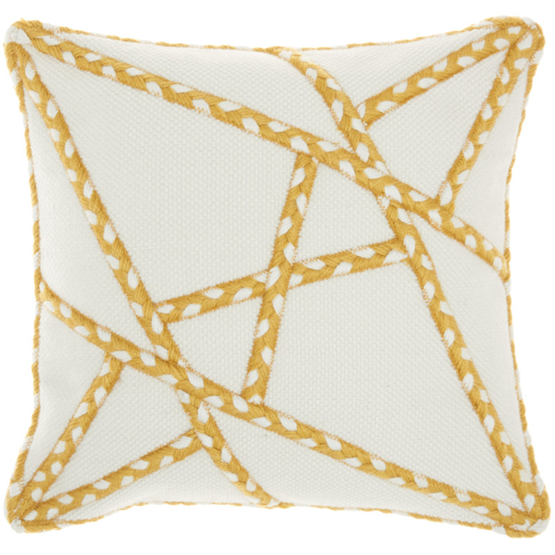  Housse de coussin carré et insert, Jaune