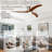 Parzy 52.04" Flush Mount Ceiling Fan Solid Wood Blades Ceiling Fan With Light With Remote Control-138173356-138173393