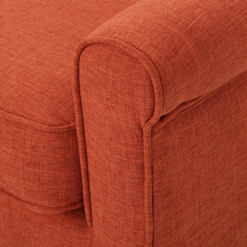 Decato 51.5" Tuxedo Arm Loveseat, 31.25" H x 49.75" W x 29.5" D, Muted Orange Polyester