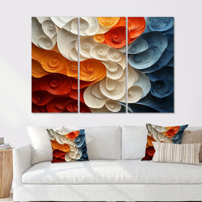 «Fragmented Reality of Biomorphism Spiral II» - art mural Biomorphism - ensemble de 3
