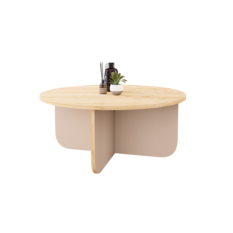 80cm Round Coffee Table - Modern Small Table for Living Room | Stylish Unique Centrepiece, Light Grey