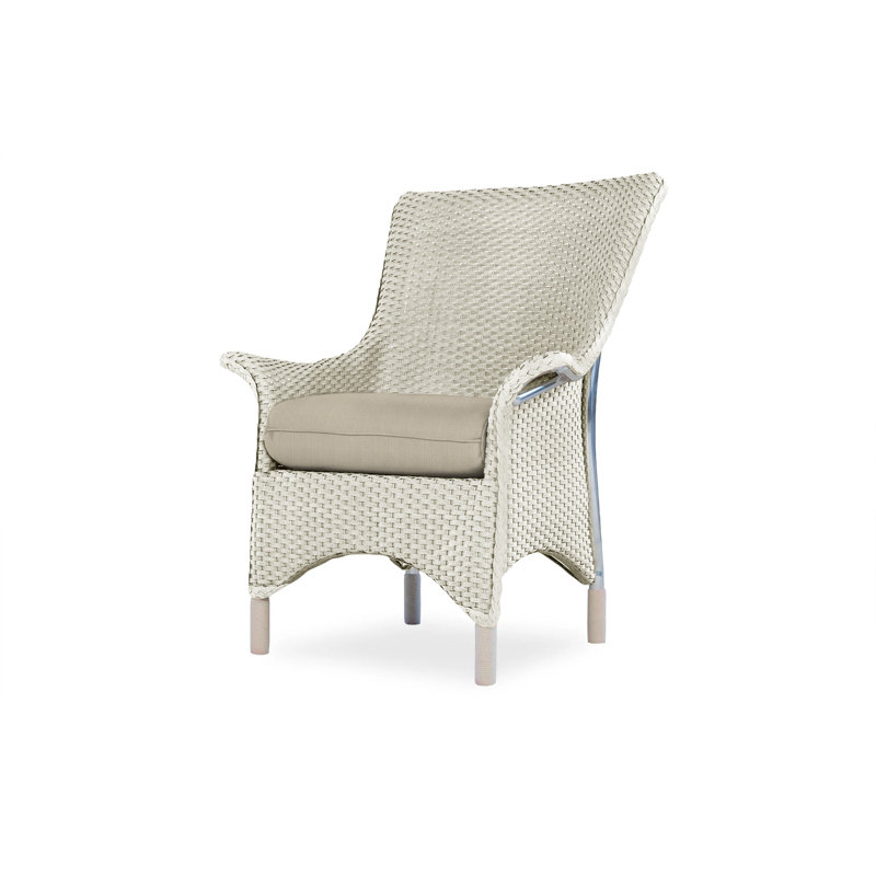 Mandalay Outdoor Dining Armchair, Linen, Flagship Lapis Sunbrella®