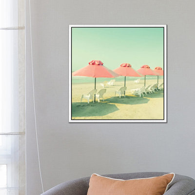 Coral Umbrellas 1 Piece Wall Art on Canvas