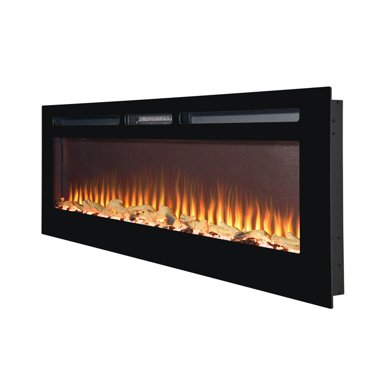 Orlando Adam Black Electric Fireplace Insert, 50" H x 153" W x 12" D