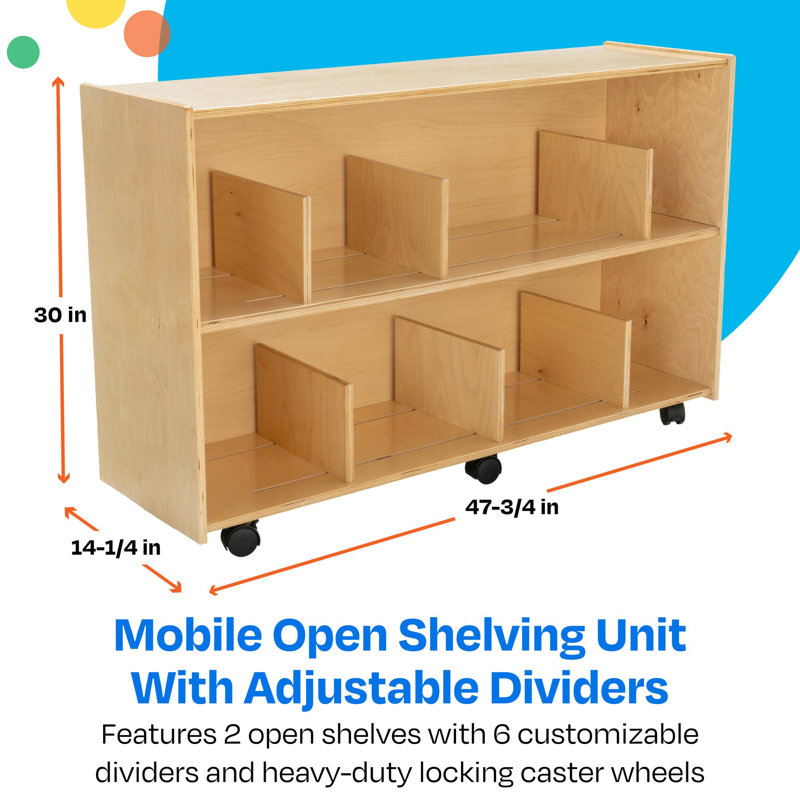 8 Compartment Manufactured Wood Book Display