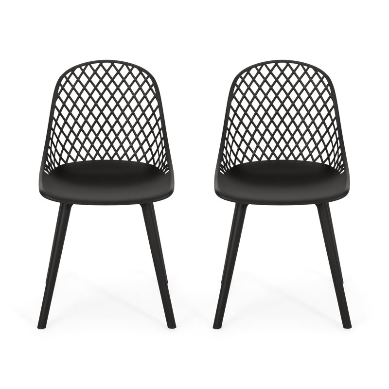 Outdoor Lily Chair - Black Polypropylene With Weather- Properties And Stylish Look, 17.65 In. Depth Seating Stable Structure Feature, 21.93 Width, 20.3 Package Height