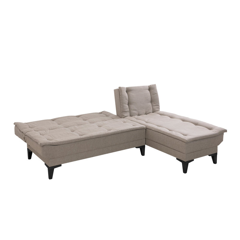 Canapé modulaire d'angle rembourré 88,6 po Sky, 100 % lin crème