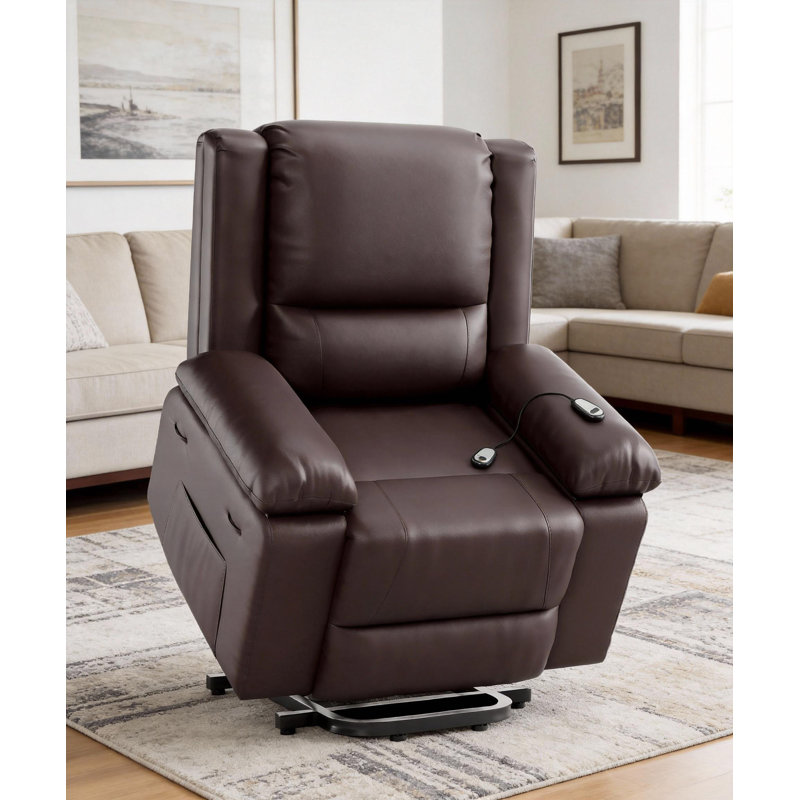 Fauteuil inclinable électrique avec massage et chaleur, Noyer