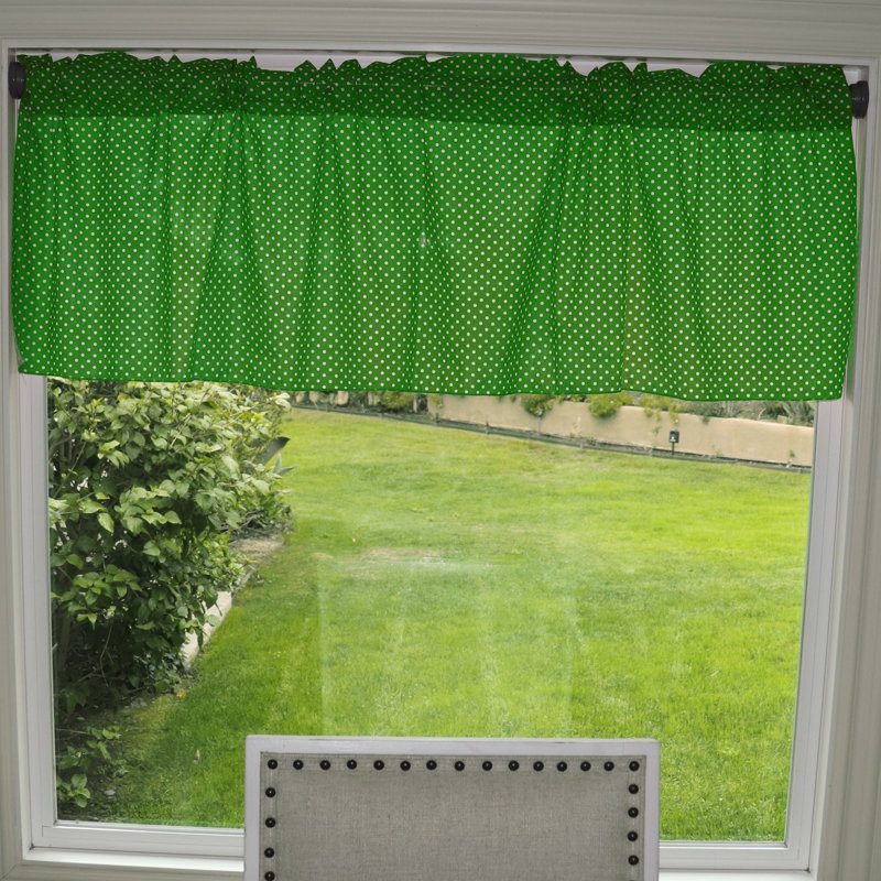 Cantonnière à mini pois, L 58 po x L 28 po, Blanc / vert