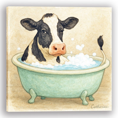 «Bubble Moo-d» - Vache dans une baignoire