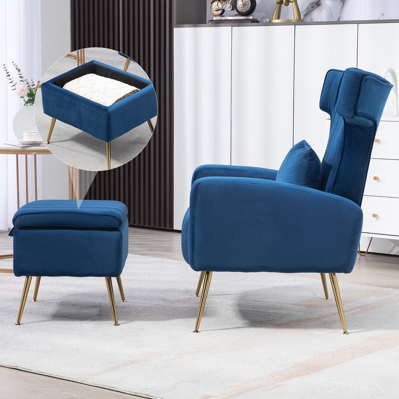 Lamrock 28,2 de large, Velours bleu