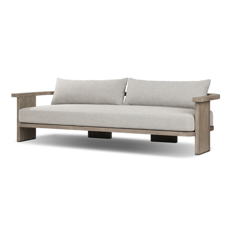 Tahana Outdoor 4 - Seat Patio Sofa, Hayes Fog, Stained Aged Grey