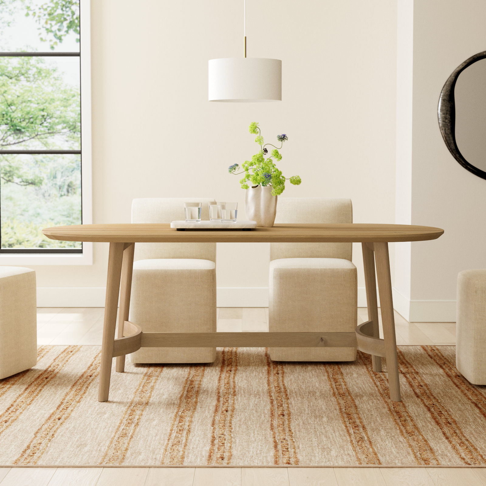 Signa Oak Dining Table, 36" W x 76" L, Natural