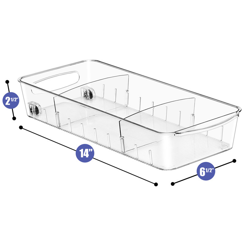 Low Fridge Organizer on Wheels 2 Pack