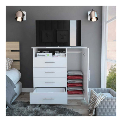 Armoire à chaussures murale 5 portes avec miroir Montauk