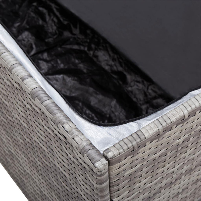 Symple Stuff Briones 100cm W 0L Water Resistant Wicker Deck Box in Grey
