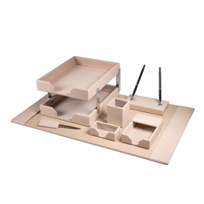 Leather Desk Organizer Set