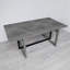Table de salle à manger Illissa, plateau rectangulaire en bois de manguier de 72 pouces avec base en tréteaux de fer, 6 places, gris et noir